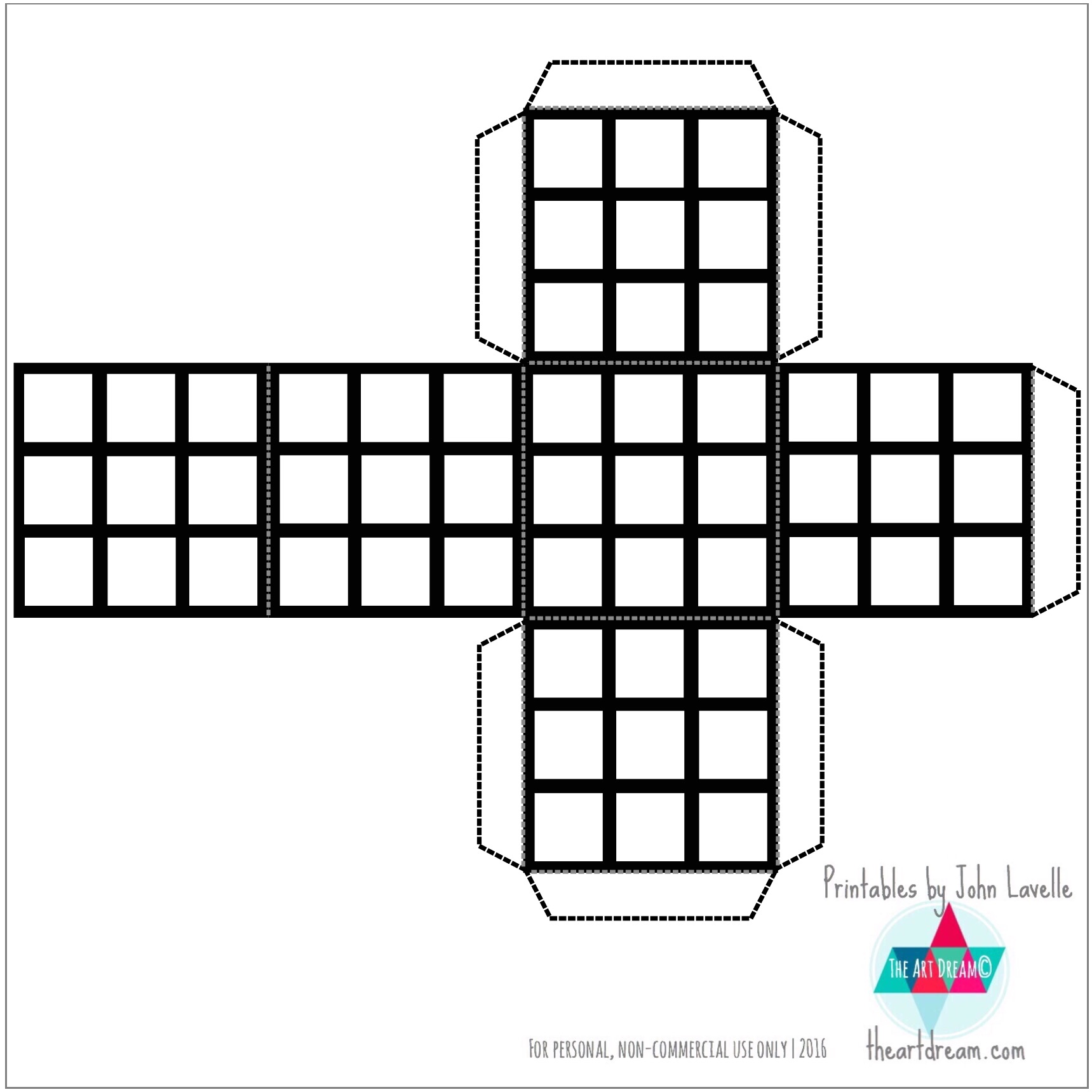 Color Your Own Rubik's Cube Printable
